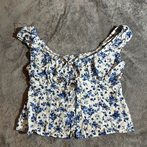 No Boundaries Blue Floral Women's Blouse